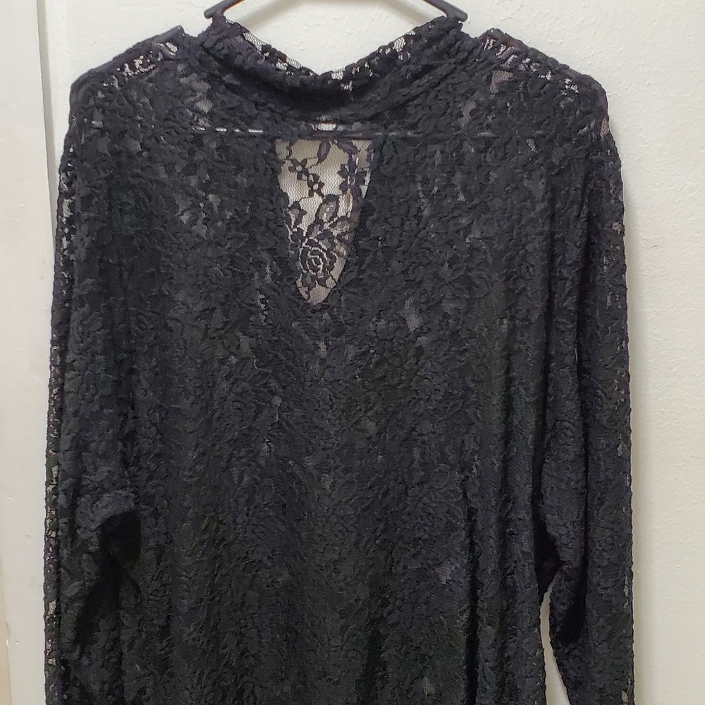NWT Black Lane Bryant Lace Allover Blouse. Size 22/24